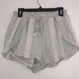 Mint colored flowy shorts